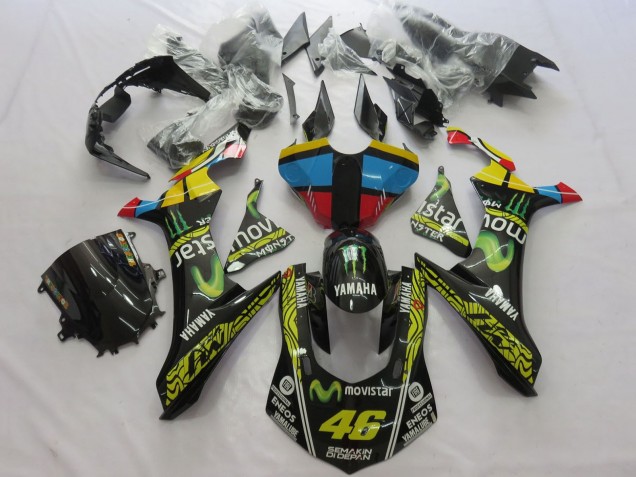 Descuento Carenados Moto Yamaha YZF 1000 R1 2020-2025 - Amarillo Azul Rojo Negro Verde MoviStar Monstruo Semakin Didepan