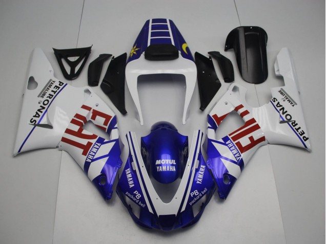 Descuento Carenados Moto Yamaha YZF 1000 R1 1998-1999 - Blanco Azul Rojo Amarillo Fiat Petronas Motul