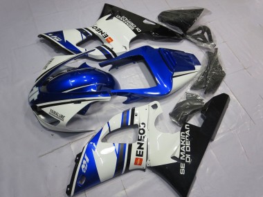 Descuento Carenados Moto Yamaha YZF 1000 R1 1998-1999 - Blanco Azul Negro Brillante ENEOS Semakin Didepan