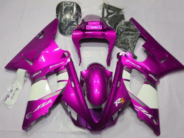 Descuento Carenados Moto Yamaha YZF 1000 R1 2000-2001 - Raspberry Blanco Plata