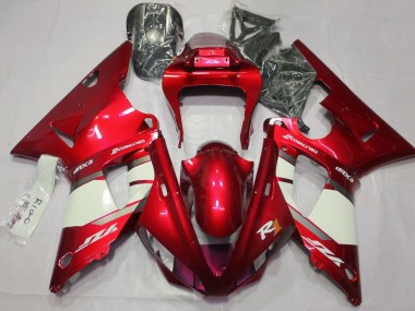 Descuento Carenados Moto Yamaha YZF 1000 R1 2000-2001 - Rojo Blanco Plata
