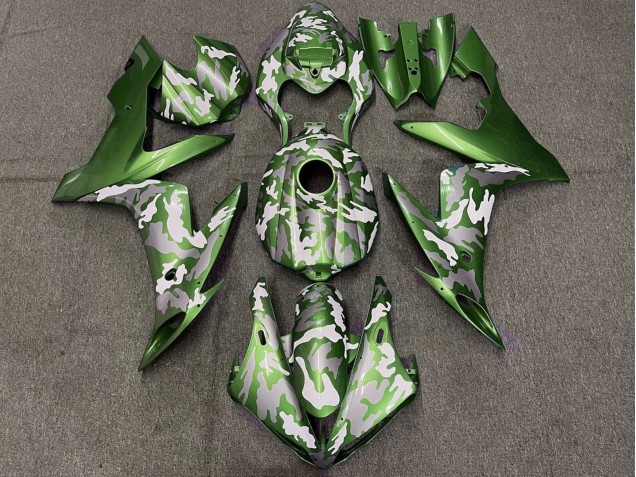 Descuento Carenados Moto Yamaha YZF 1000 R1 2004-2006 - Verde Blanco Gris Camouflage