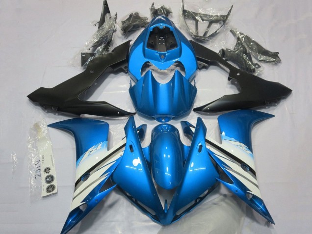 Descuento Carenados Moto Yamaha YZF 1000 R1 2004-2006 - Azul Claro Blanco Negro Mate
