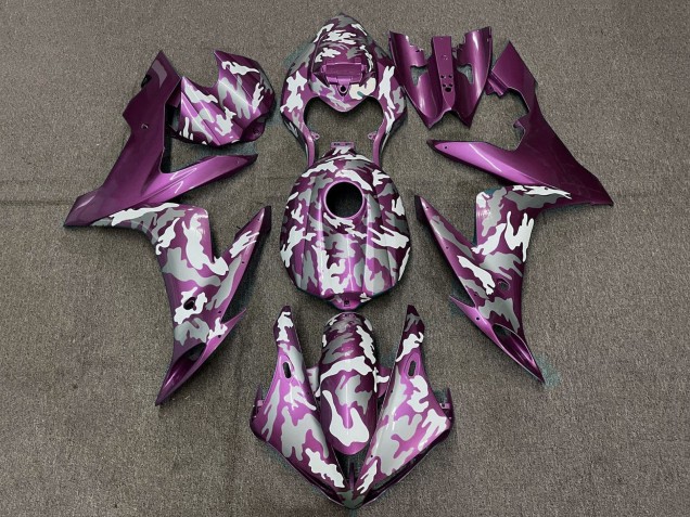 Descuento Carenados Moto Yamaha YZF 1000 R1 2004-2006 - Púrpura Claro Blanco Gris Camouflage