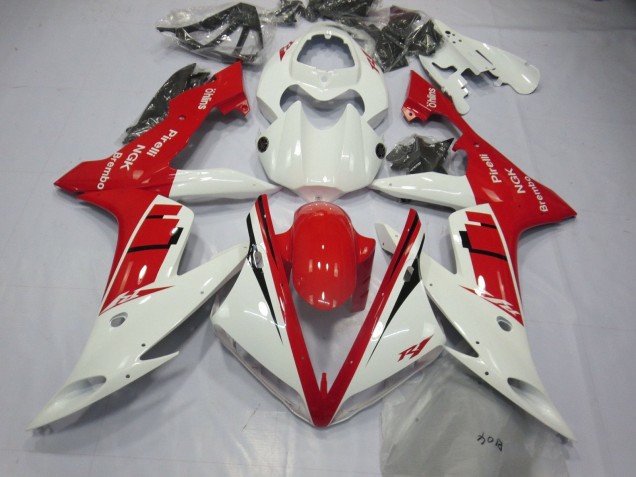Descuento Carenado Moto Yamaha YZF 1000 R1 2004-2006 - Blanco Rojo Negro