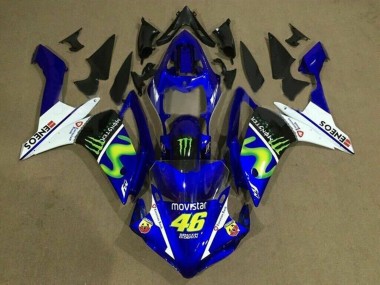 Descuento Carenados Moto Yamaha YZF 1000 R1 2007-2008 - Azul Blanco Negro Verde MoviStar Monstruo ENEOS