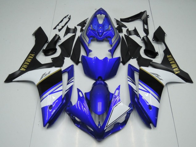 Descuento Carenados Moto Yamaha YZF 1000 R1 2007-2008 - Azul Blanco Negro Oro Calcomanía