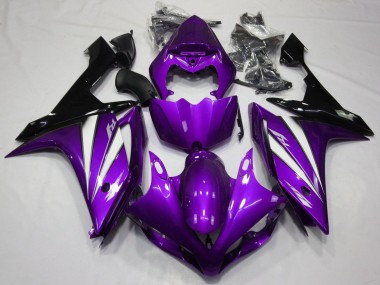 Descuento Carenados Moto Yamaha YZF 1000 R1 2007-2008 - Púrpura Blanco Negro