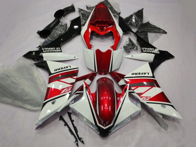 Descuento Carenados Moto Yamaha YZF 1000 R1 2007-2008 - Blanco Rojo Negro Layerd