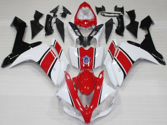 Descuento Carenados Moto Yamaha YZF 1000 R1 2007-2008 - Blanco Rojo Negro