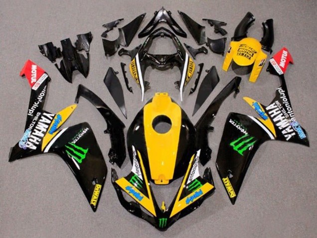 Descuento Carenados Moto Yamaha YZF 1000 R1 2007-2008 - Amarillo Blanco Negro Verde Monstruo Dewalt
