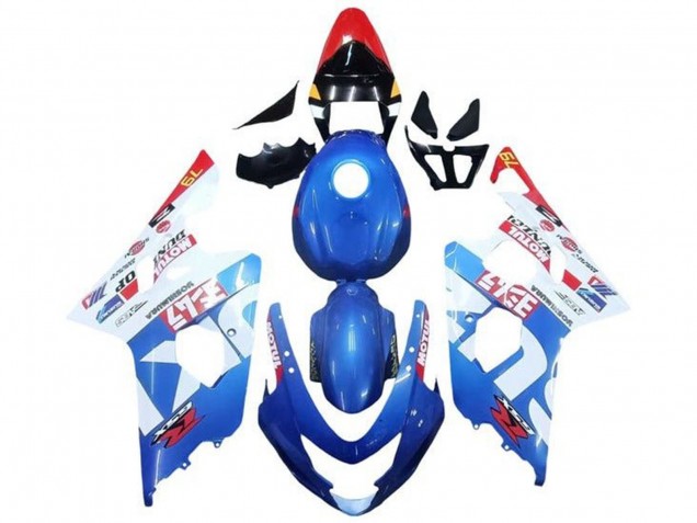 Descuento Carenados Moto Suzuki GSXR 600 / GSXR 750 2004-2005 - Azul Blanco Rojo Motul