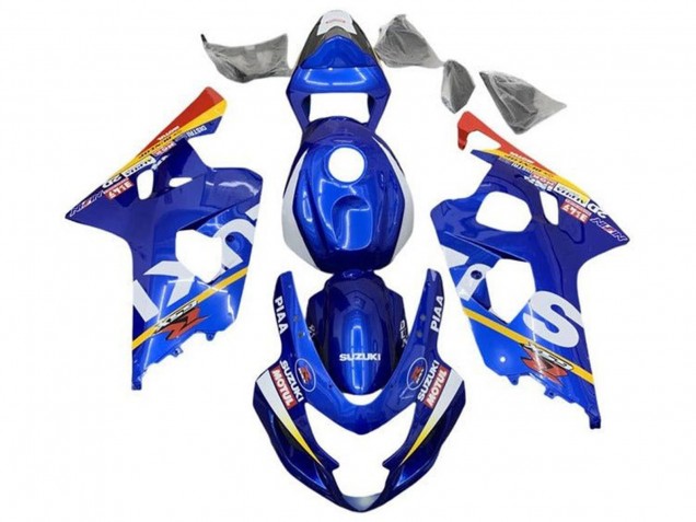 Descuento Carenados Moto Suzuki GSXR 600 / GSXR 750 2004-2005 - Azul Blanco Amarillo Rojo