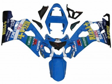 Descuento Carenados Moto Suzuki GSXR 600 / GSXR 750 2004-2005 - Azul Verde Negro Amarillo Rizla