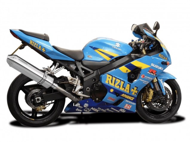 Descuento Carenados Moto Suzuki GSXR 600 / GSXR 750 2004-2005 - Azul Claro Amarillo Rizla Motul