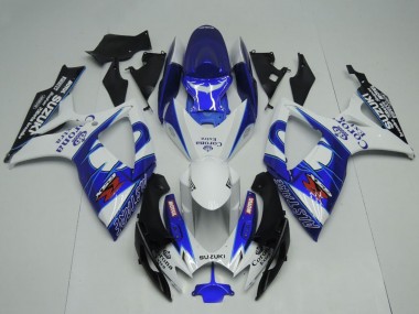 Descuento Carenados Moto Suzuki GSXR 600 / GSXR 750 2006-2007 - Blanco Azul Negro Corona Extra Motul