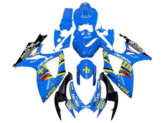 Descuento Carenados Moto Suzuki GSXR 600 / GSXR 750 2006-2007 - Azul Amarillo Negro Rizla