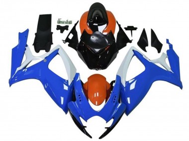Descuento Carenados Moto Suzuki GSXR 600 / GSXR 750 2006-2007 - Naranja Azul Blanco Negro