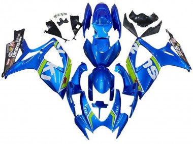 Descuento Carenados Moto Suzuki GSXR 600 / GSXR 750 2006-2007 - Azul Blanco Verde Negro