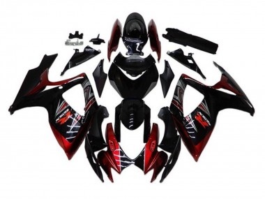 Descuento Carenados Moto Suzuki GSXR 600 / GSXR 750 2006-2007 - Negro Brillante Rojo