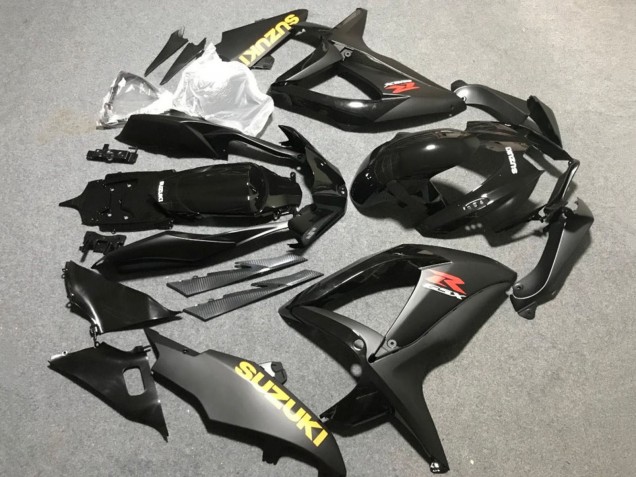 Descuento Carenados Moto Suzuki GSXR 600 / GSXR 750 2006-2007 - Negro Mate Negro Brillante Amarillo