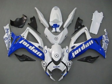 Descuento Carenados Moto Suzuki GSXR 600 / GSXR 750 2006-2007 - Blanco Azul Jordan