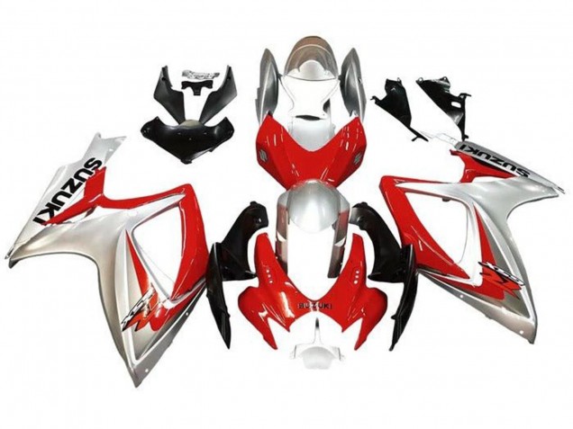 Descuento Carenados Moto Suzuki GSXR 600 / GSXR 750 2006-2007 - Plata Rojo Negro