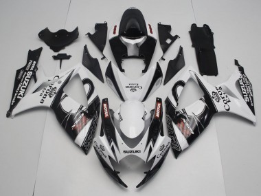 Descuento Carenados Moto Suzuki GSXR 600 / GSXR 750 2006-2007 - Blanco Negro Rojo Corona Extra Motul Alstare