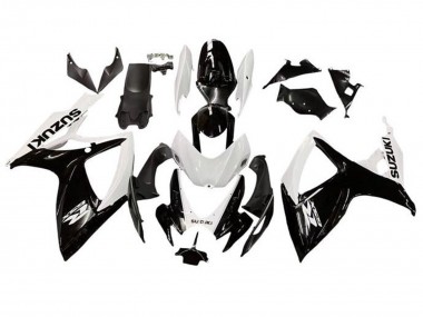 Descuento Carenado Moto Suzuki GSXR 600 / GSXR 750 2006-2007 - Blanco Negro Brillante
