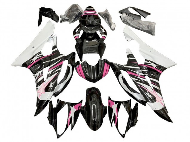 Descuento Carenados Moto Yamaha YZF R6 2006-2007 - Blanco Rosa Negro Estrella Llama