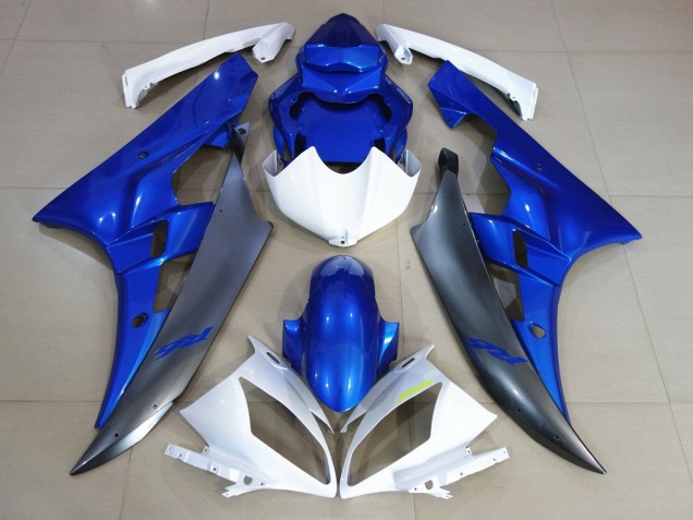 Descuento Carenados Moto Yamaha YZF R6 2006-2007 - Blanco Azul Negro Mate
