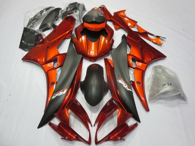 Descuento Carenados Moto Yamaha YZF R6 2006-2007 - Naranja Negro Mate