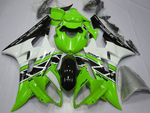 Descuento Carenados Moto Yamaha YZF R6 2006-2007 - Verde Blanco Negro Brillante