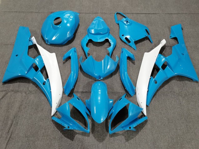 Descuento Carenados Moto Yamaha YZF R6 2006-2007 - Azul Claro Blanco