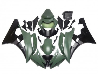 Descuento Carenados Moto Yamaha YZF R6 2006-2007 - Verde Militar Negro Mate