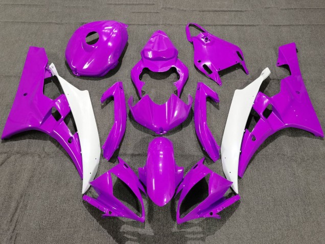 Descuento Carenados Moto Yamaha YZF R6 2006-2007 - Púrpura Blanco