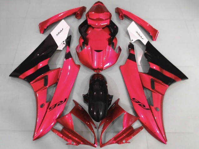 Descuento Carenados Moto Yamaha YZF R6 2006-2007 - Blanco Rojo Negro Brillante
