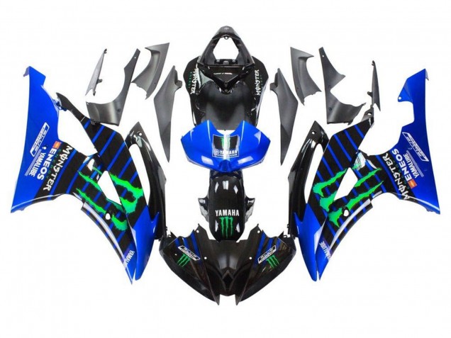 Descuento Carenados Moto Yamaha YZF R6 2008-2016 - Azul Negro Verde Monstruo ENEOS Yamalube
