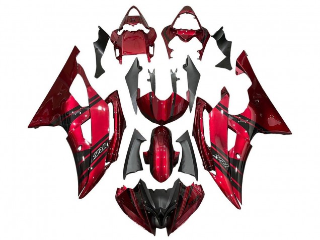 Descuento Carenados Moto Yamaha YZF R6 2008-2016 - Rojo Negro Raya
