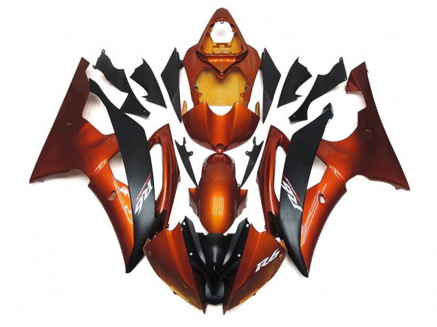 Descuento Carenados Moto Yamaha YZF R6 2008-2016 - Naranja Negro Mate