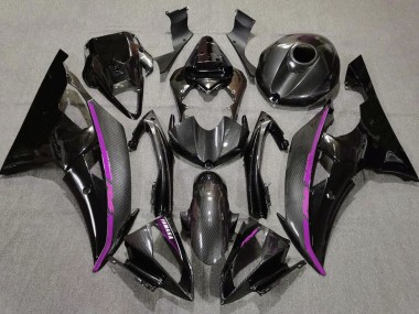 Descuento Carenados Moto Yamaha YZF R6 2008-2016 - Negro FibraCarbono Estilo Púrpura