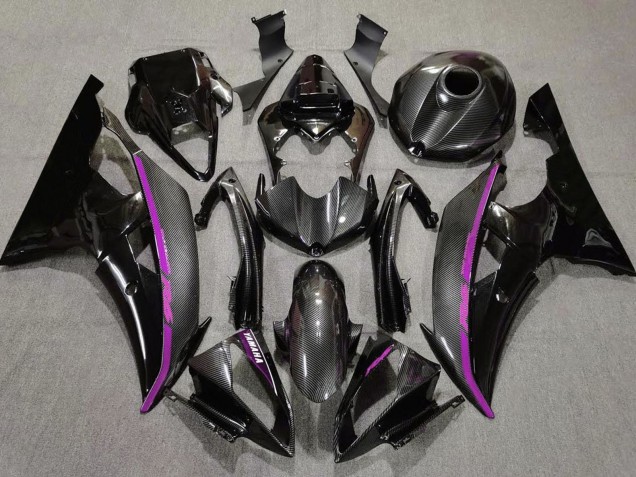 Descuento Carenados Moto Yamaha YZF R6 2008-2016 - Negro FibraCarbono Estilo Púrpura