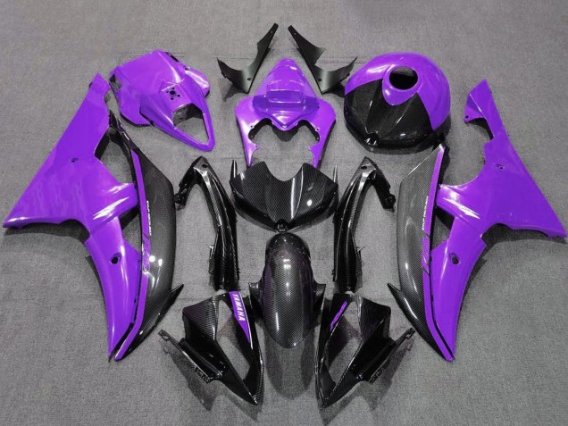 Descuento Carenados Moto Yamaha YZF R6 2008-2016 - Púrpura Negro FibraCarbono Estilo