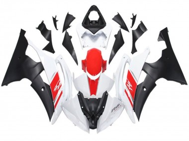 Descuento Carenado Moto Yamaha YZF R6 2008-2016 - Blanco Rojo Negro Mate