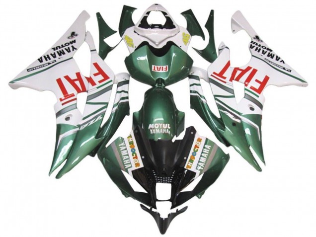 Descuento Carenados Moto Yamaha YZF R6 2008-2016 - Blanco Verde Rojo Fiat