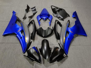 Descuento Carenados Moto Yamaha YZF R6 2008-2016 - Azul Negro Mate Amarillo Calcomanías