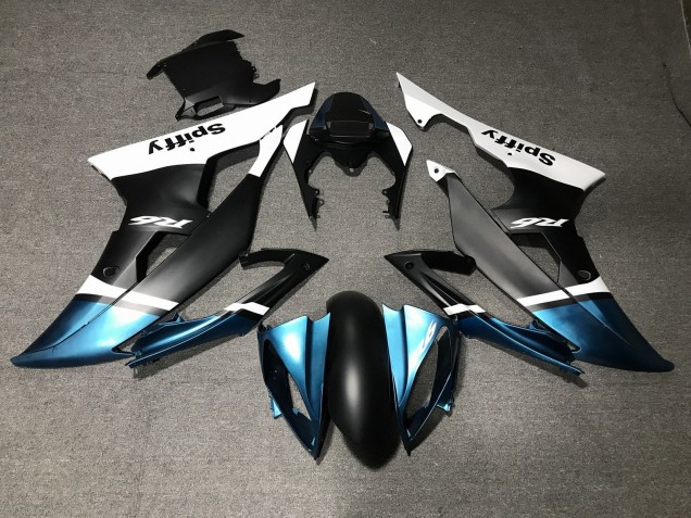 Descuento Carenados Moto Yamaha YZF R6 2008-2016 - Blanco Azul Negro Mate Spiffy