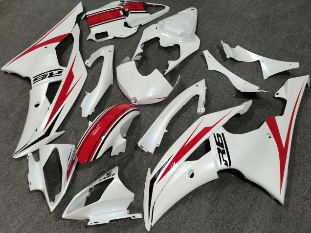Descuento Carenado Moto Yamaha YZF R6 2008-2016 - Blanco Perla Rojo