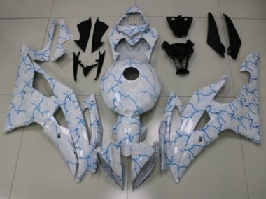 Descuento Carenados Moto Yamaha YZF R6 2008-2016 - Blanco Azul Claro Iluminación