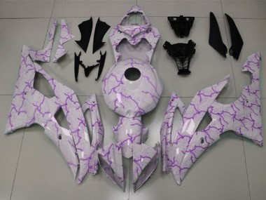 Descuento Carenados Moto Yamaha YZF R6 2008-2016 - Blanco Púrpura Iluminación